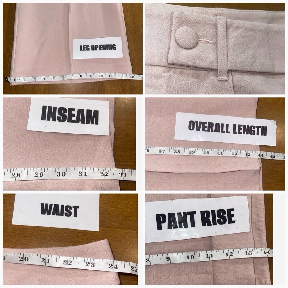 Ryegrass Pants‎ Women 22 Pale Rose Mid Rise Wide Leg Dressy Fancy Sophisticated - Picture 3 of 9